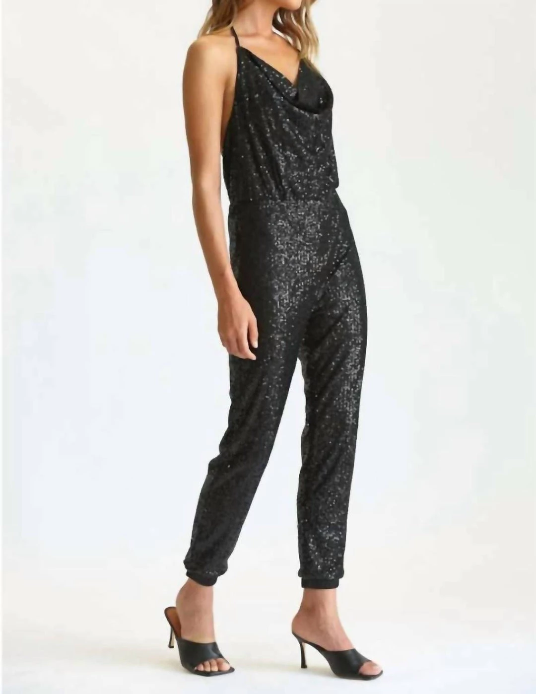 Best Pirce ๐ Fate ๐ฉ women Halter Neck Sequin Jumpsuit in Black ๐ 2 Best Pirce ๐ Fate ๐ฉ women Halter Neck Sequin Jumpsuit in Black ๐ - Image 2