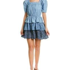 Top 10 🌟 women FATE Tiered Ruffle Mini 👗 Dress 💯