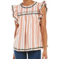Top 10 🧨 women Kerrick Embroidered Linen-Blend Top 👏