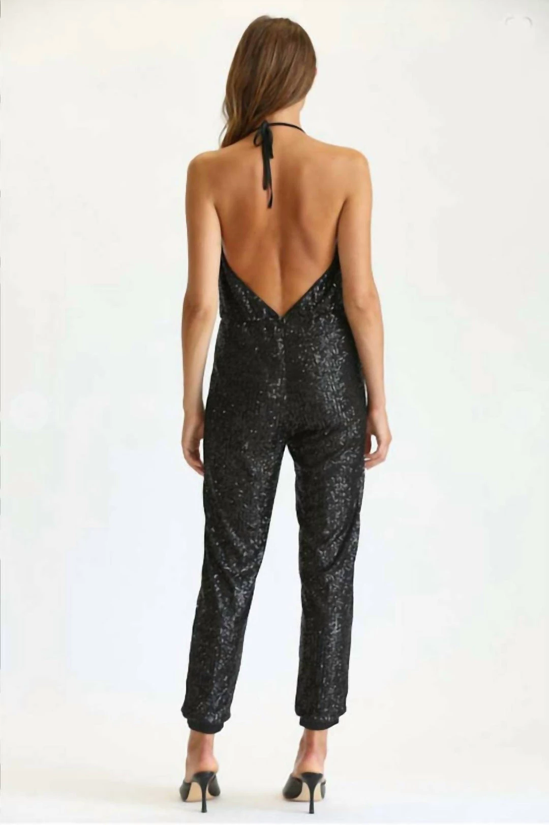 Best Pirce ๐ Fate ๐ฉ women Halter Neck Sequin Jumpsuit in Black ๐ 3 Best Pirce ๐ Fate ๐ฉ women Halter Neck Sequin Jumpsuit in Black ๐ - Image 3