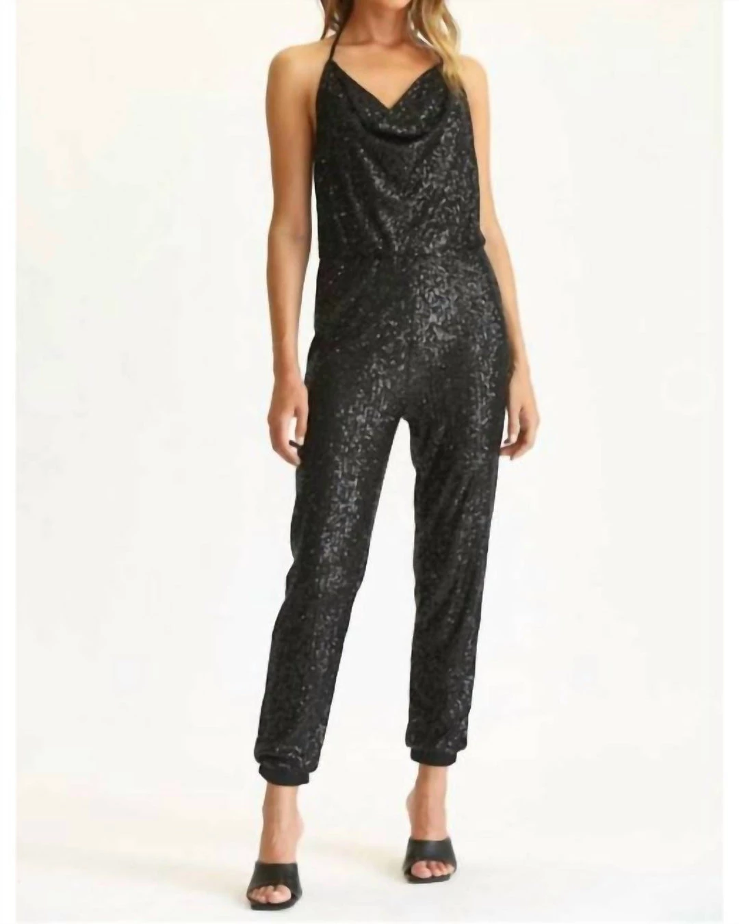 Best Pirce ๐ Fate ๐ฉ women Halter Neck Sequin Jumpsuit in Black ๐ 1 Best Pirce ๐ Fate ๐ฉ women Halter Neck Sequin Jumpsuit in Black ๐