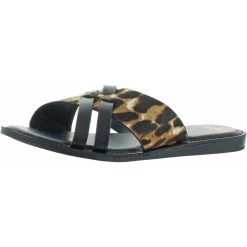 Promo 🎉 Sarto Franco Sarto Logan 👩 Womens Calf Hair Animal Print Slide 🩴 Sandals 👍