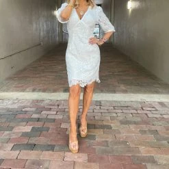 Deals 🤩 Fate 👩 women Lace 👗 Dress in White 🛒