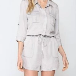 Budget 😉 Fate 👩 women Tencel Romper in Blue Grey 😍