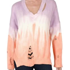 Best reviews of 🌟 Fate 👩 Womens Distroyed V Neck Pullover Sweater 🧨