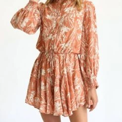 Outlet 🔔 Fate 👩 women Isla Button Down 👗 Dress in Rosey Clay 🔔