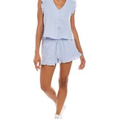 Promo ⭐ women Kerrick 2pc Gauze Top & Short Set ❤️