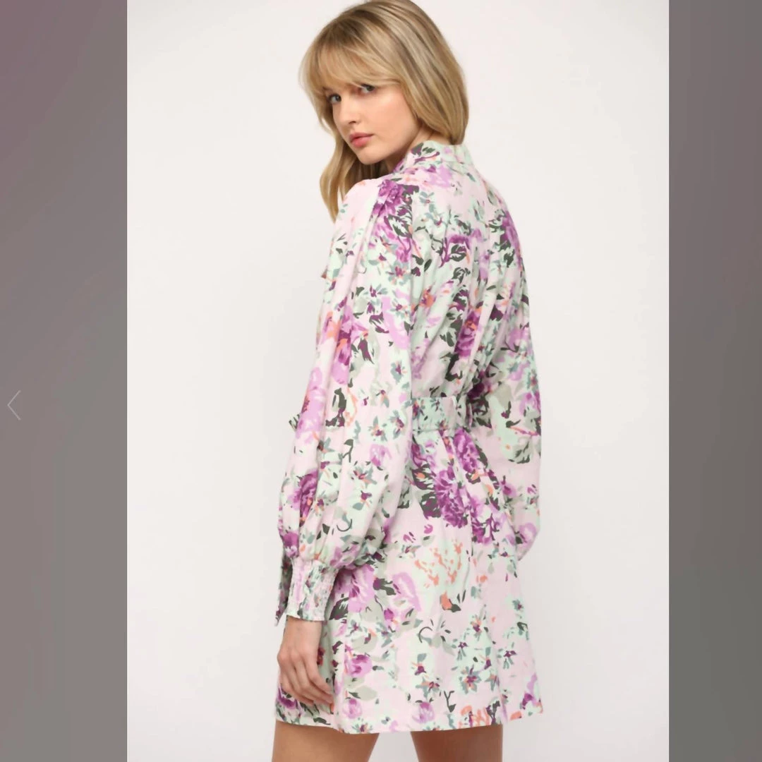 Best Sale โ Fate ๐ฉ women Linen Blend ๐ Shirt ๐ Dress in Floral Print ๐ 3 Best Sale โ Fate ๐ฉ women Linen Blend ๐ Shirt ๐ Dress in Floral Print ๐ - Image 3