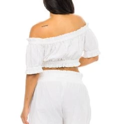 Wholesale 🌟 JMP The Label 👩 women Sunset Off The Shoulder Smocked Crop Top - Magnolia Linen 🌟 -Deals kerrick Store 6e9106cfd2e741b88487d44f1e19845f e253fe3d bc35 437c 8d18 9490d2b81618 1080x