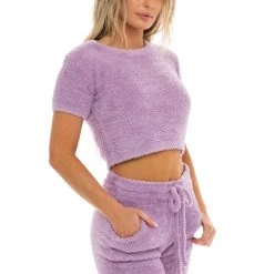 Cheapest 👏 JMP The Label 👩 women Unwind Crop Top Lavender 😉